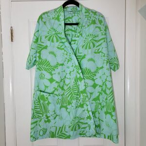 GaBar New York VTG 1960s Mod Pop Art Flower Power MCM Swim Cover‎ Up Robe Sz L